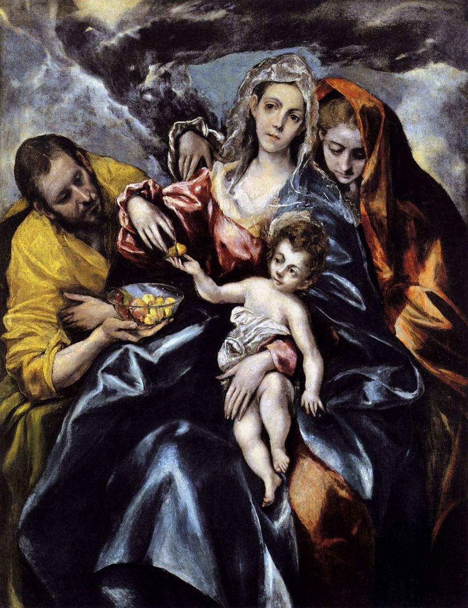 950x1233 El Greco Paintings El Greco, The Holy Family With Mary Magdalen - Pentecost Painting El Greco