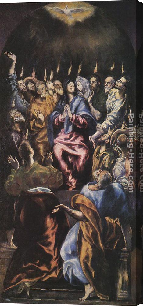 469x1000 El Greco Pentecost Stretched Canvas Painting For Sale - Pentecost Painting El Greco