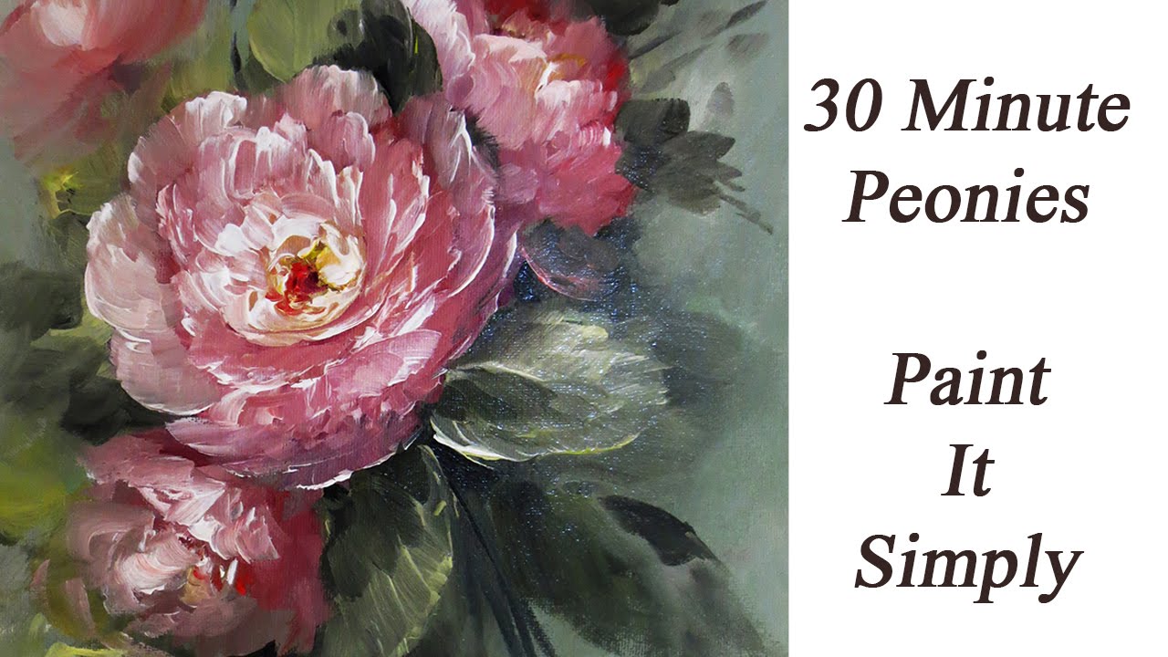 1280x720 How To Paint 30 Minute Peonies Paint It Simply - Peony Flower Painting