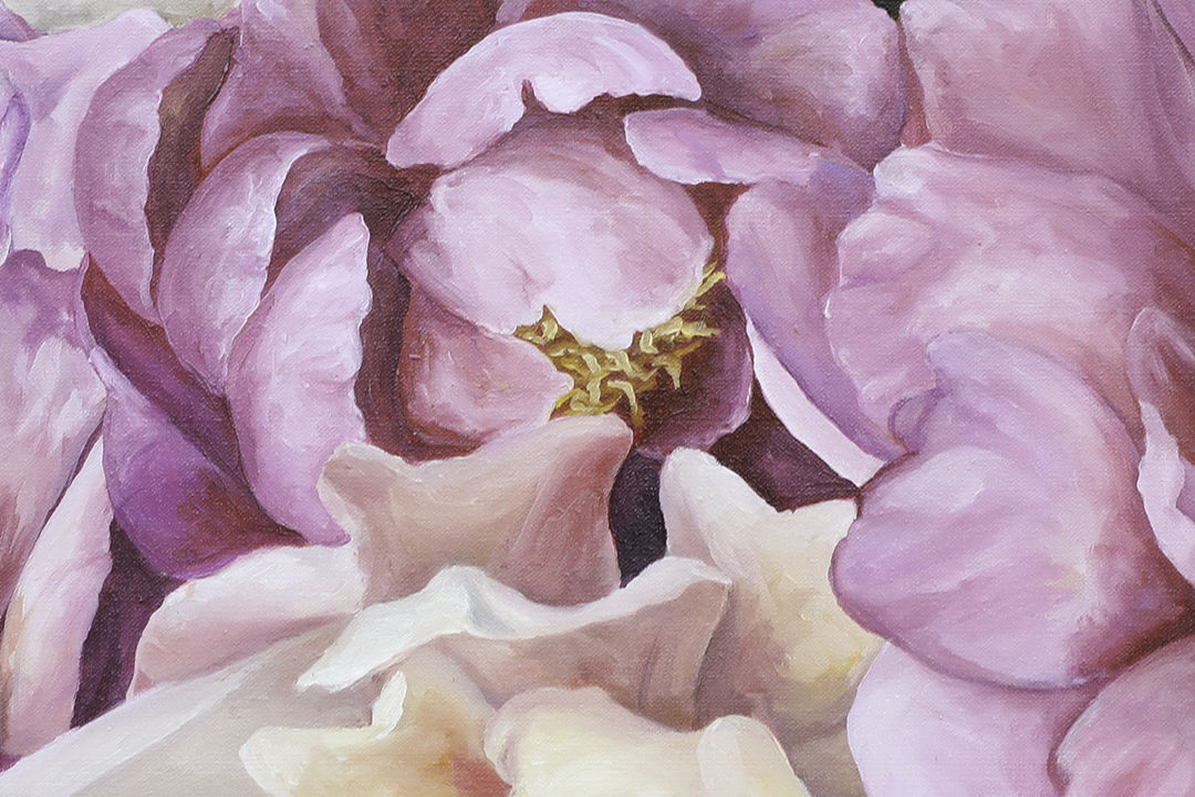 1080x720 Large Up Close Peony Painting - Peony Flower Painting