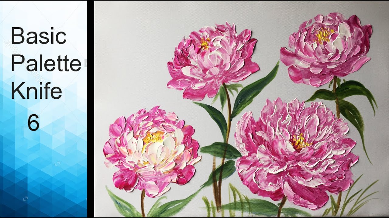1280x720 Paint Peony Flowers With Acrylic Paints And A Palette Knife - Peony Flower Painting