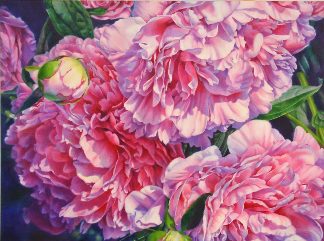 1050x783 Barbara Fox - Peony Flower Painting