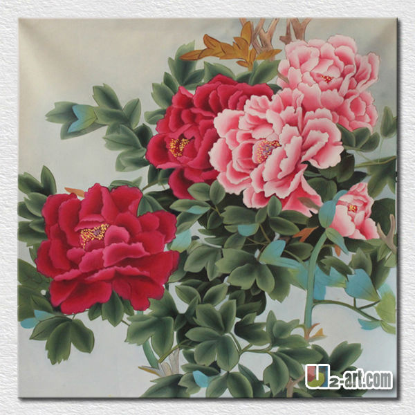 600x600 Peony Flower Painting Modern Flower Oil Painting For Bedroom - Peony Flower Painting