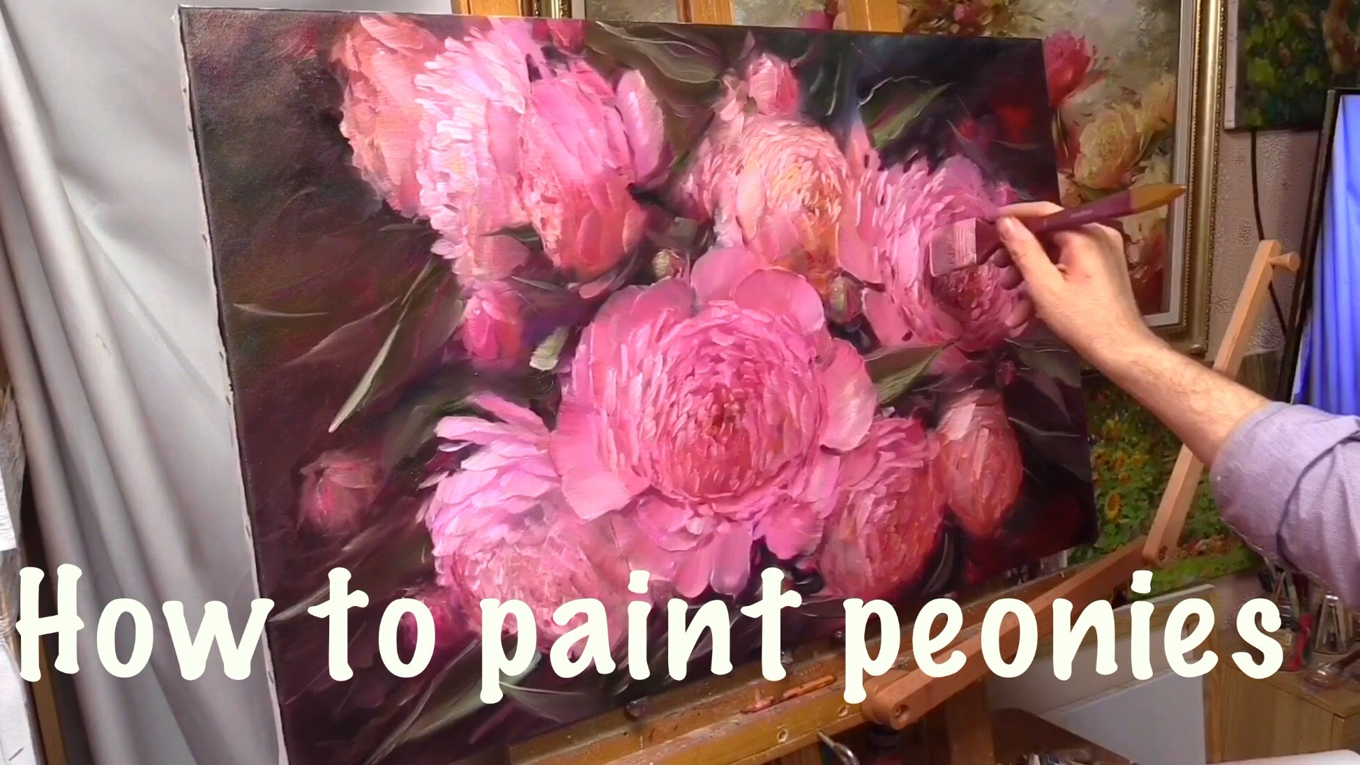 1950x1097 How To Paint Peonies. Oil Painting. Workshop In English - Peony Oil Painting