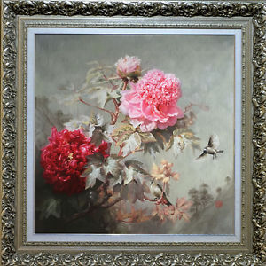 300x300 Art Original Museum Quality Floral Oil Painting Peony Flower - Peony Oil Painting