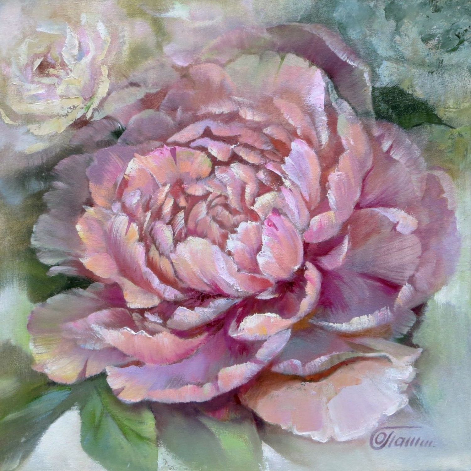 1500x1500 Peony In The Garden Peony, Oil And Paintings - Peony Oil Painting