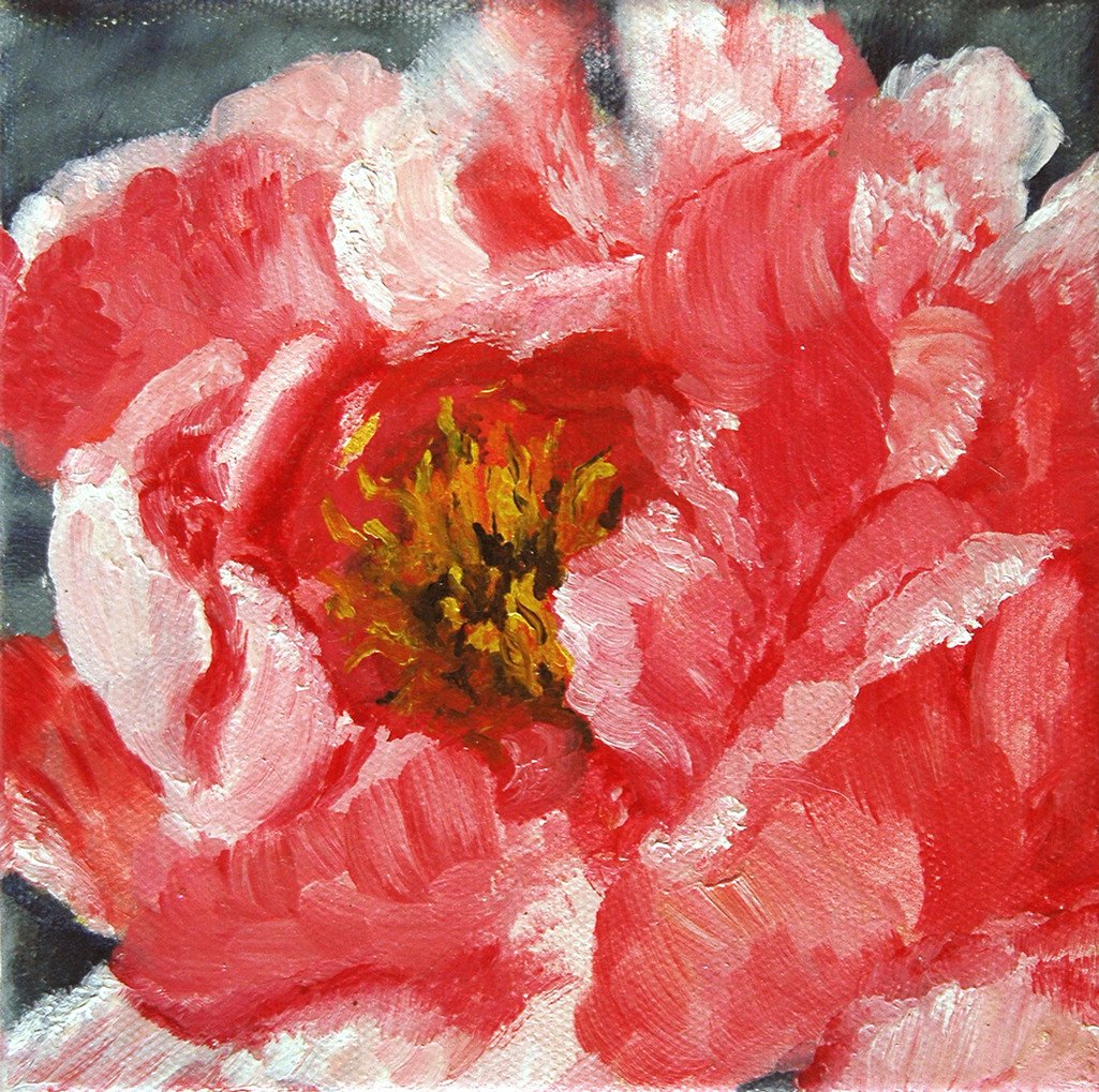 1025x1019 Pink Peony - Peony Oil Painting