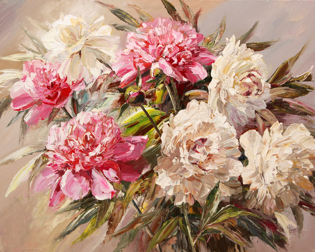 640x512 Artemis Artists Association Artwork Peonies Original Painting - Peony Oil Painting