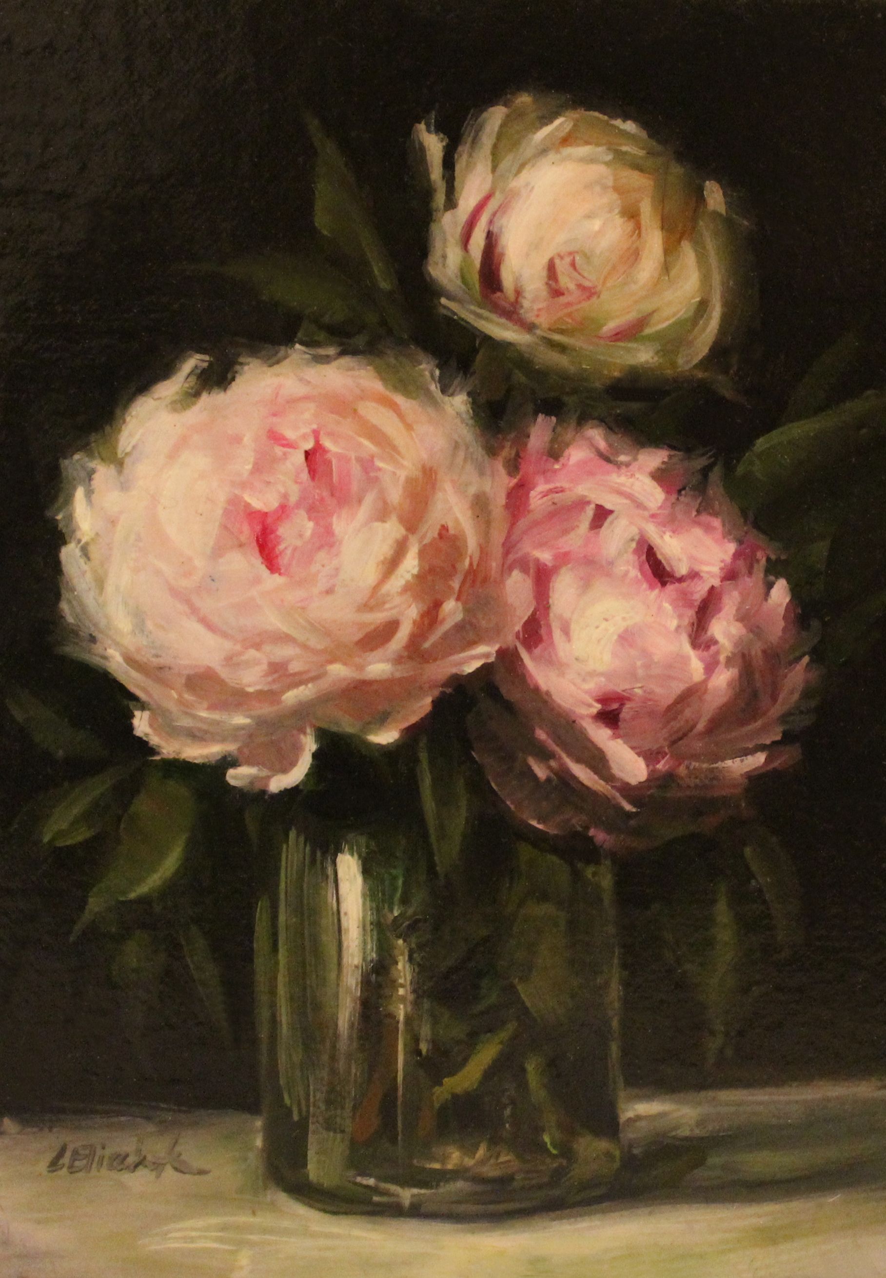 1817x2619 Still Life Oil Painting With Pink Peonies By Carolina Elizabeth - Peony Oil Painting