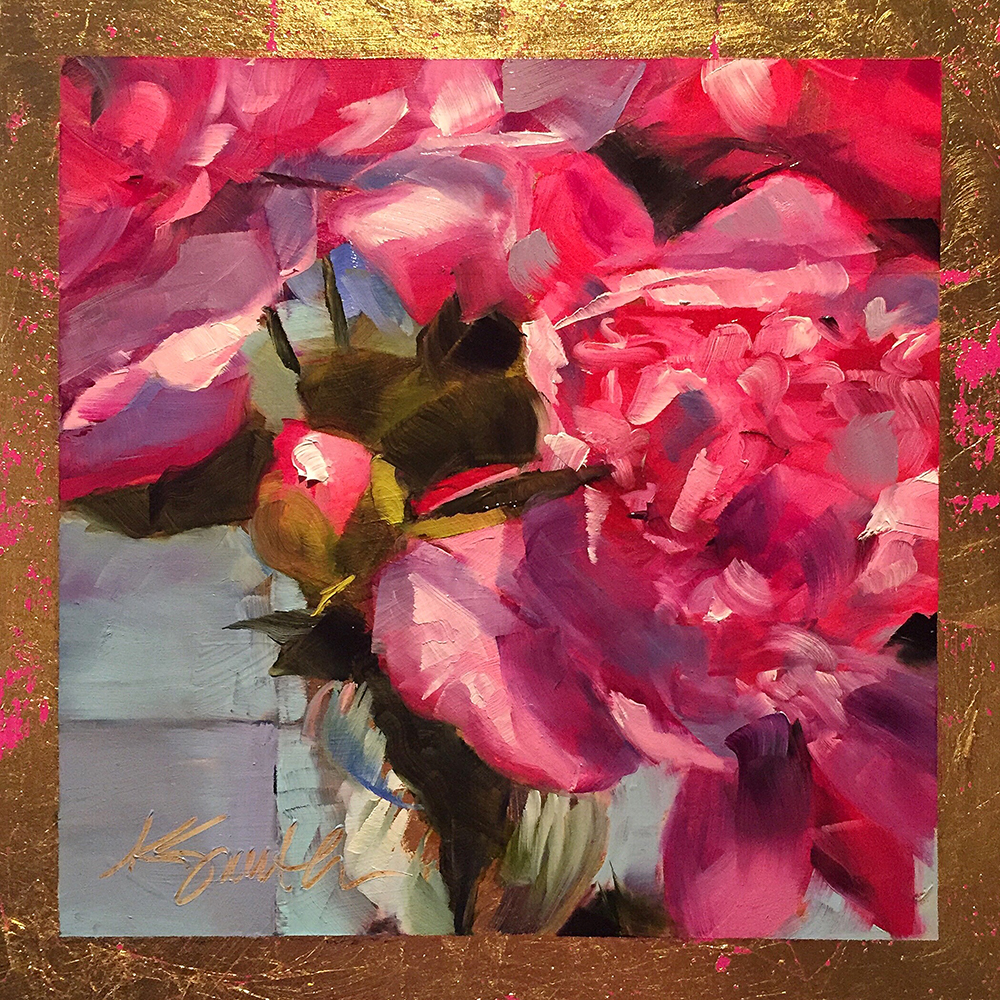 1000x1000 Sweet Peony Is An Original Oil Painting Of Peonies By Kim Smith - Peony Oil Painting