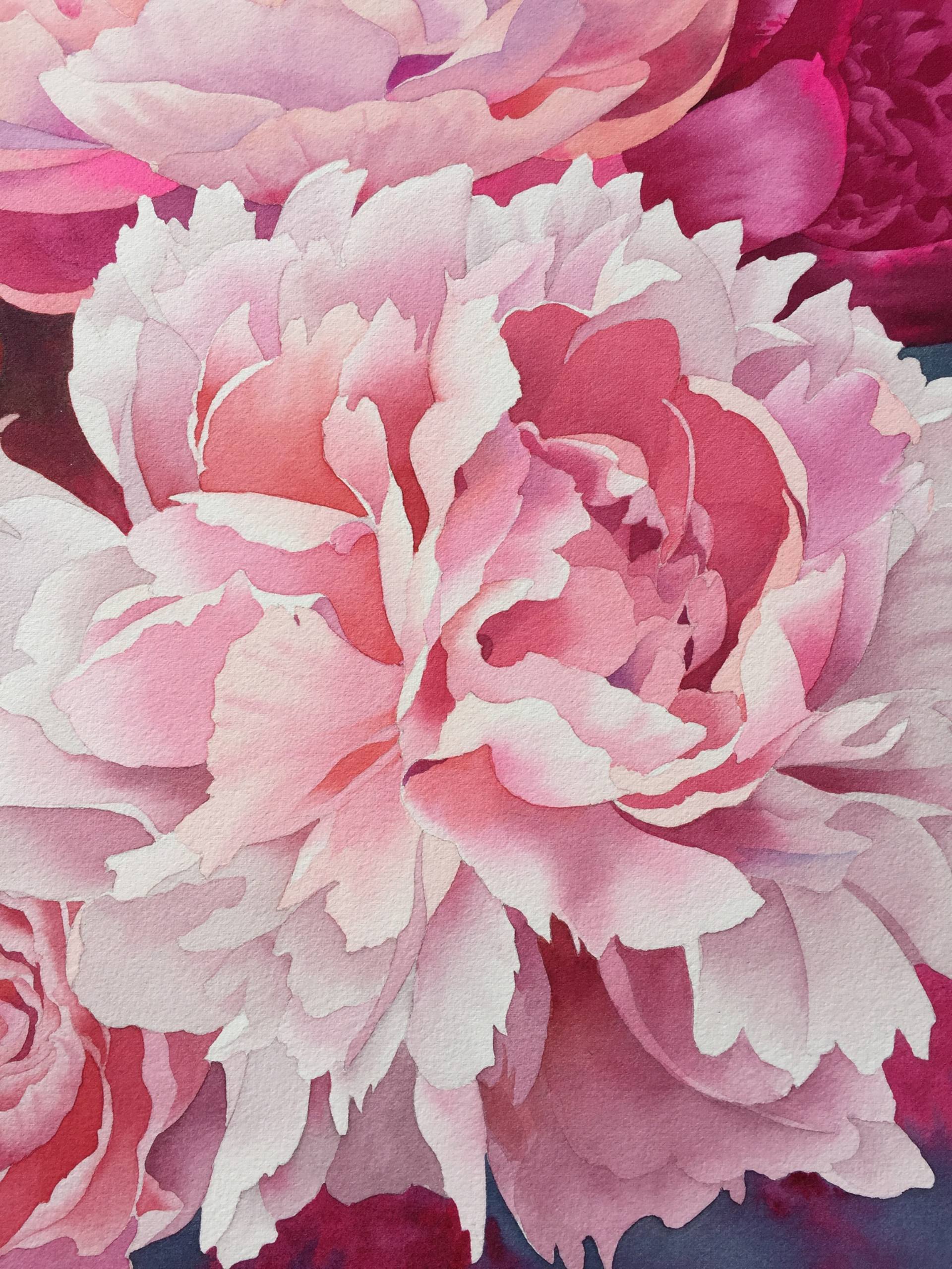 1920x2560 Saatchi Art Hundred Roses In One Flower. Peony Painting By - Peony Painting