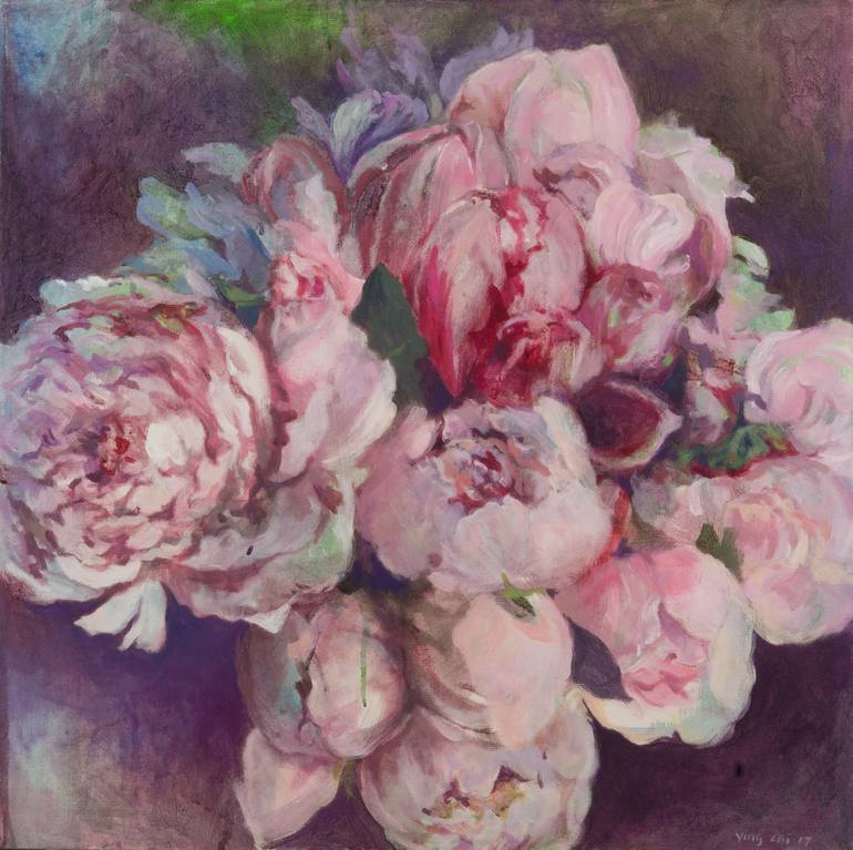 770x767 Saatchi Art Peonies Bouquet Painting By Ying Lai - Peony Painting