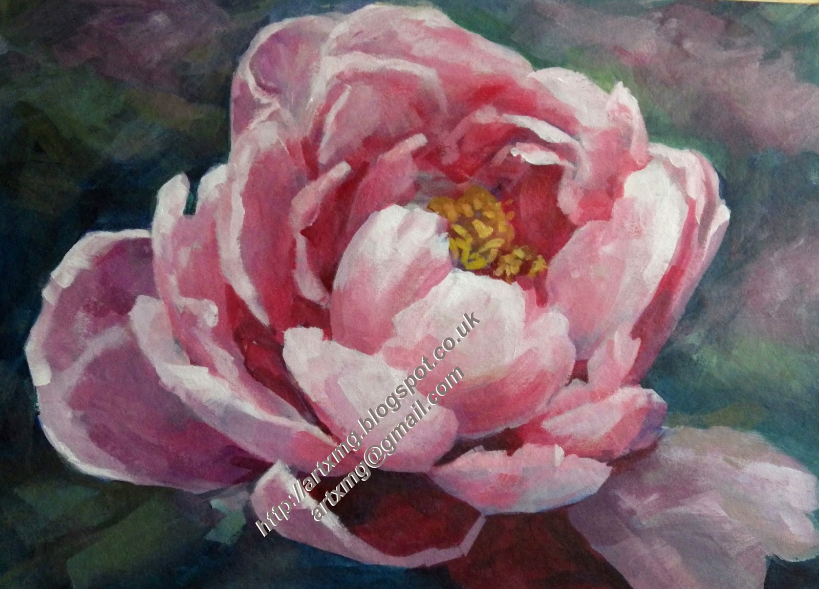 1600x1151 Art Xmg Peony - Peony Painting