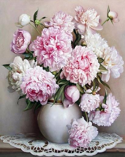 411x518 Diy Painting By Numbers - Peony Painting
