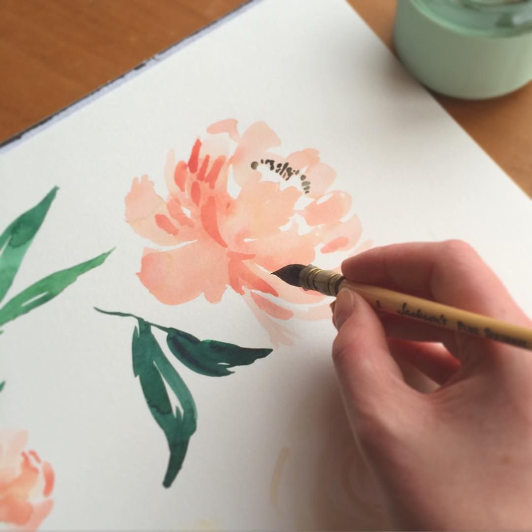 1080x1080 47 Likes, 5 Comments - Peony Watercolor Painting