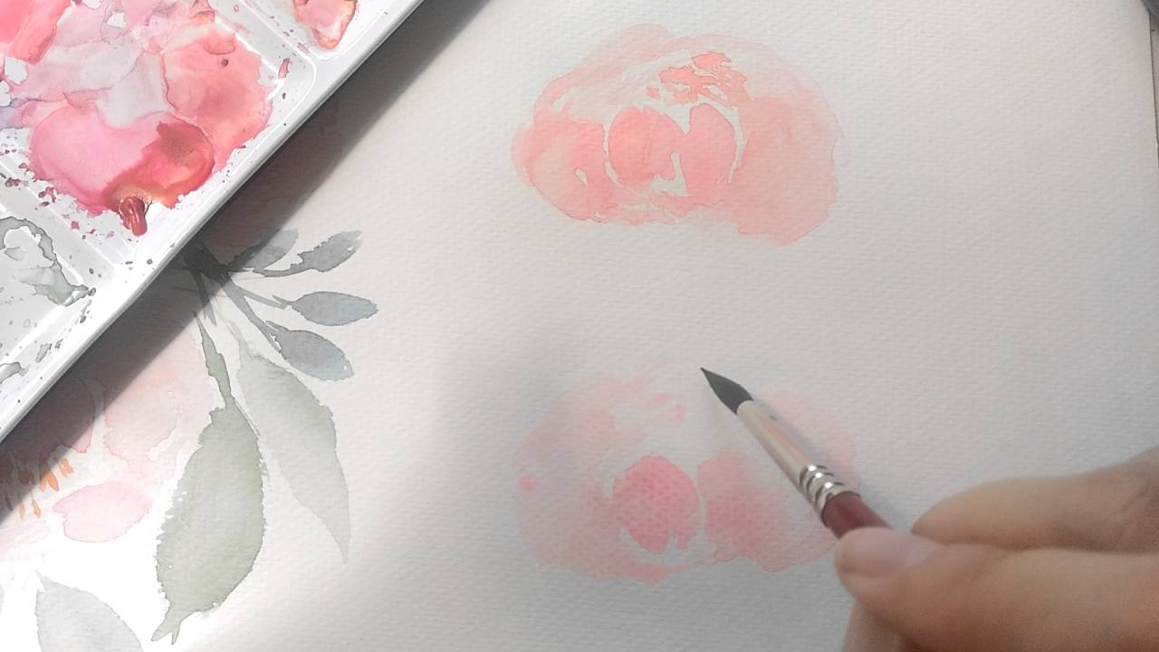 1280x720 Simple Watercolor Peony Tutorial - Peony Watercolor Painting