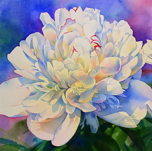 603x600 Barbara Fox - Peony Watercolor Painting