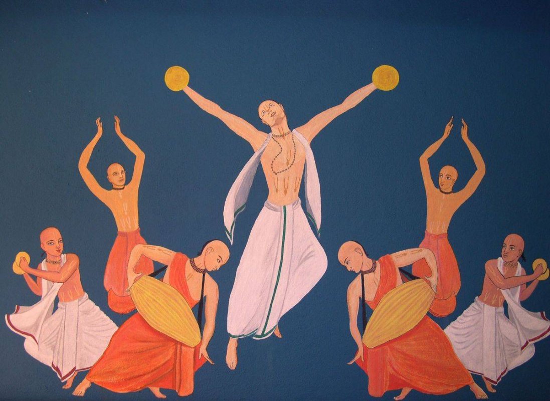 1097x800 Kirtana, Wall Painting, People, Dancing, Drupal - People Dancing Painting