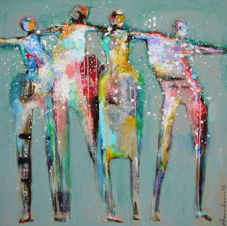 770x767 Saatchi Art Dance People 1 16 Painting By Ingeborg Herckenrath - People Dancing Painting
