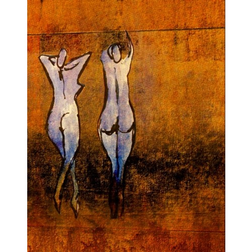 500x500 Two People Dance I (Modern Art Paintings) - People Dancing Painting
