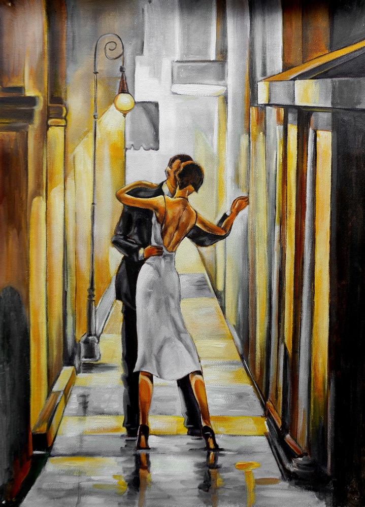 719x1000 Buy Dancing Couple By Community Artists Group@ Rs. 3590. Code - People Dancing Painting