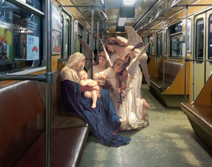 880x692 People From Classic Paintings Inserted Into Modern City Life (Part - People Painting