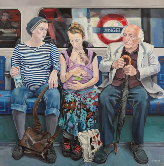 529x536 Artist Ewing Paddock's Paintings Of People On The London - People Painting