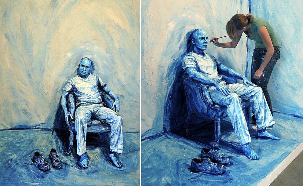 1000x615 Artist Paints A Pretty Picture. No, Literally Paints People - People Painting