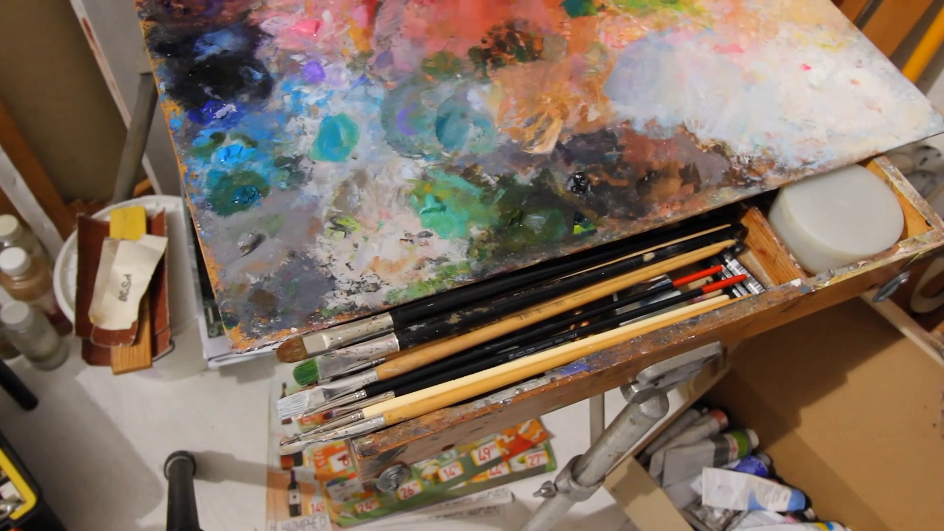 1920x1080 Young Black People Painting For Hobby. African American Man - People Painting Art