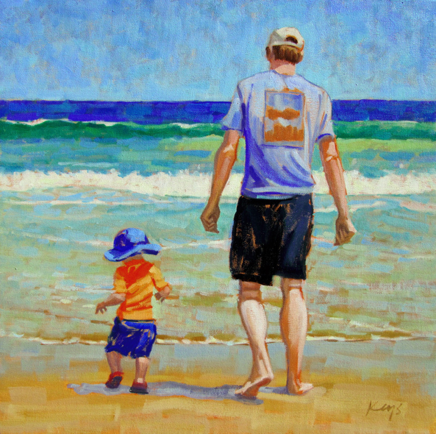 893x890 People Ben Keys - People Walking Painting