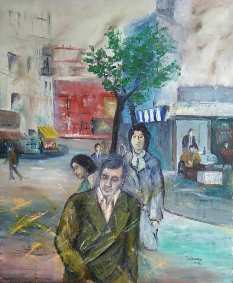 770x933 Saatchi Art People Walking Painting By Tomas Castano - People Walking Painting