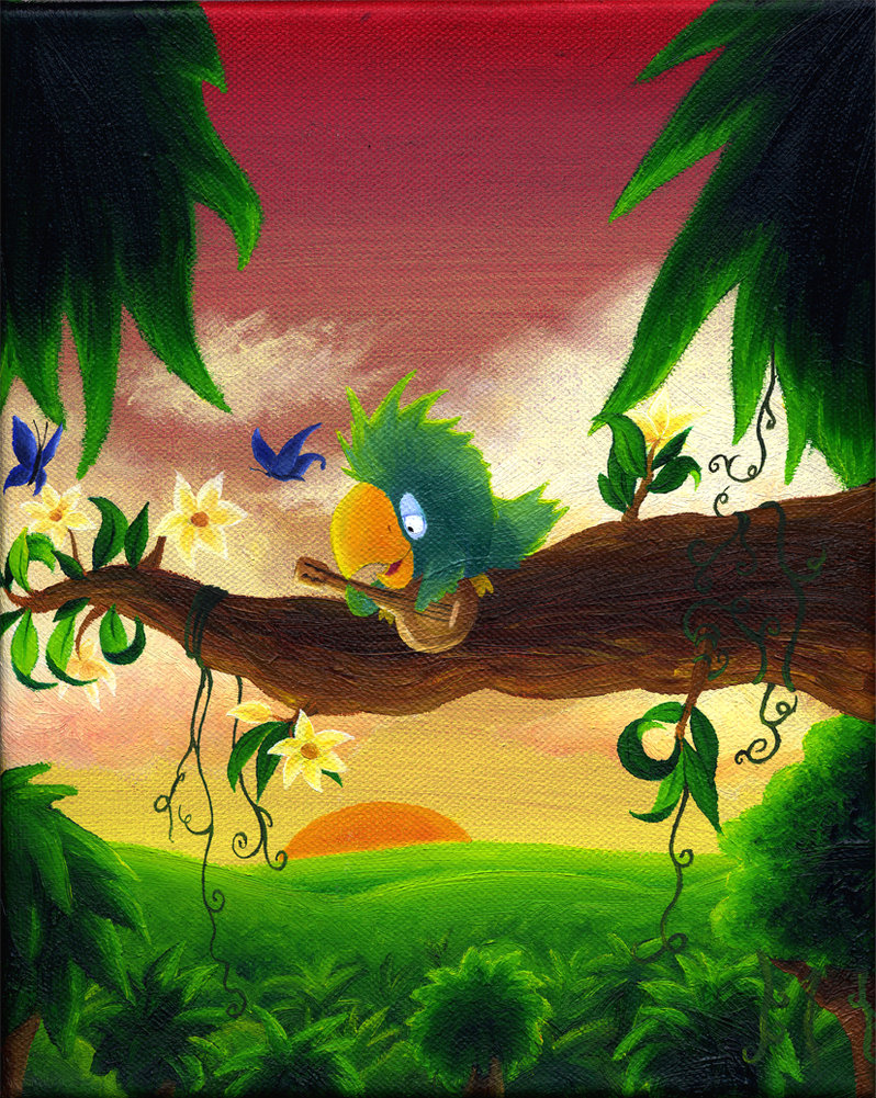 798x1001 Pepe The Parrot Oil Painting By Lintufriikki - Pepe Painting