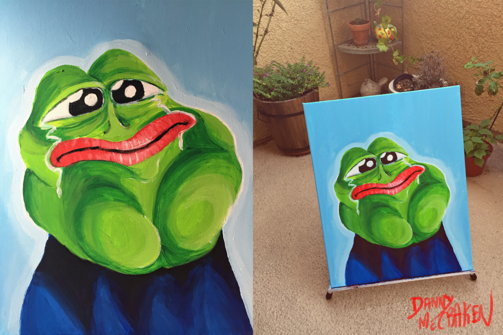 1024x683 Rare Pepe Painting By Technlcolour - Pepe Painting