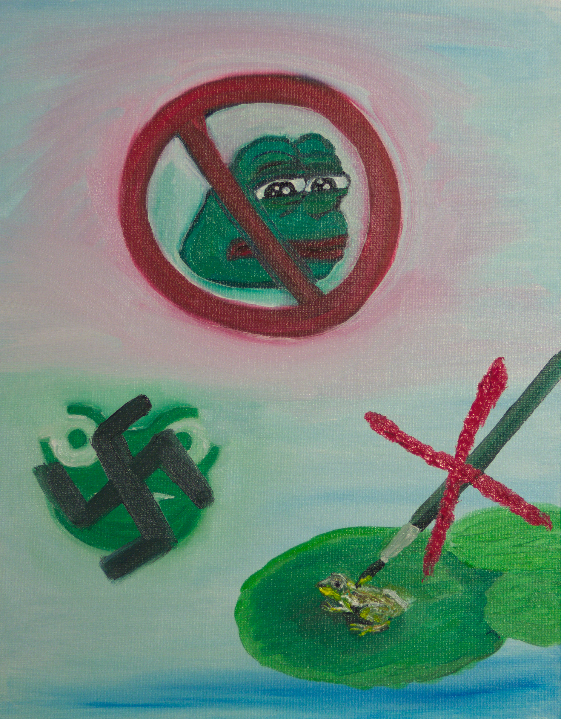 1879x2405 Frog Speech Oil Painting Art By Natalie Buske Thomas 2017 - Pepe Painting