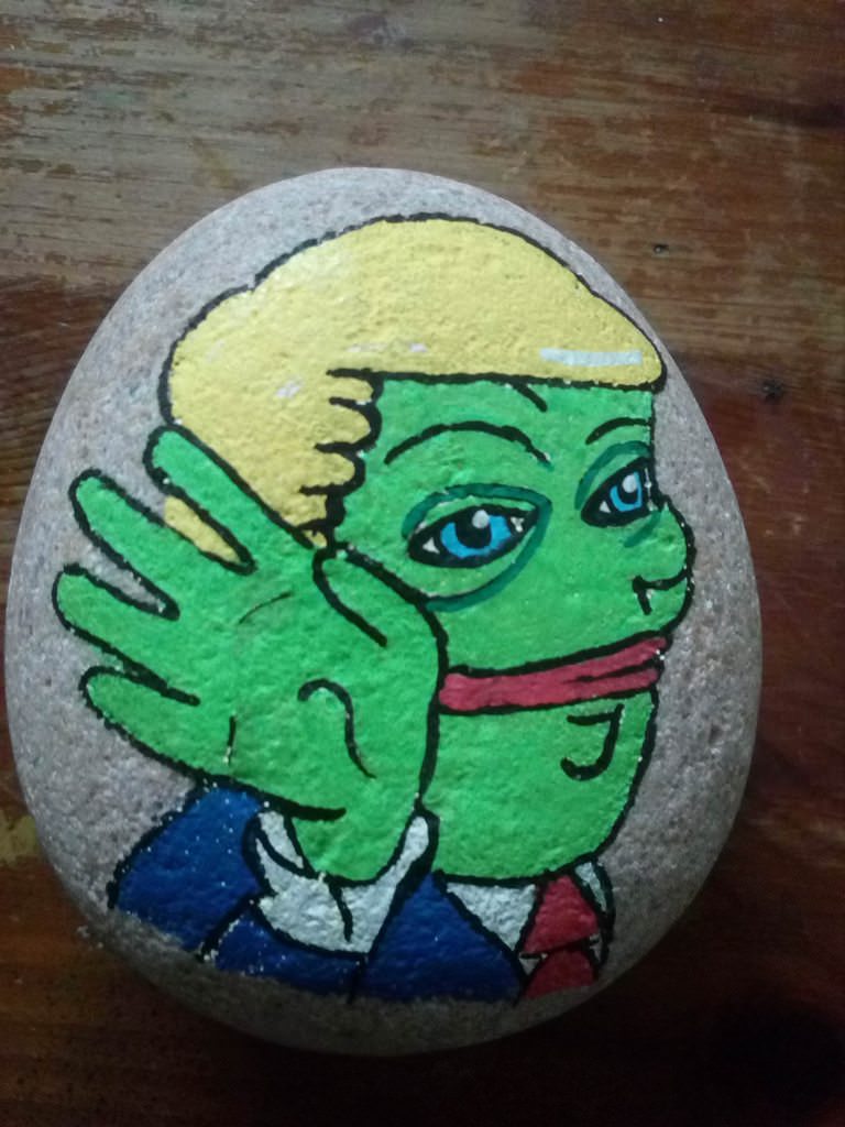 768x1024 My Partner Is Into Rock Painting And She Painted A Glorious Trump - Pepe Painting