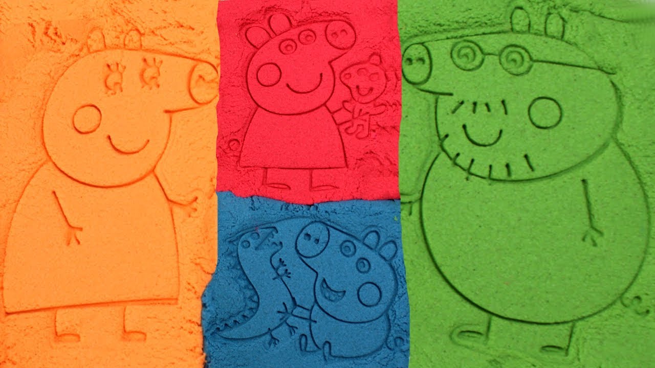 1280x720 Peppa Pig Kinetic Sand Peppa's Family Daddy Pig Mommy Pig George - Peppa Pig George Painting