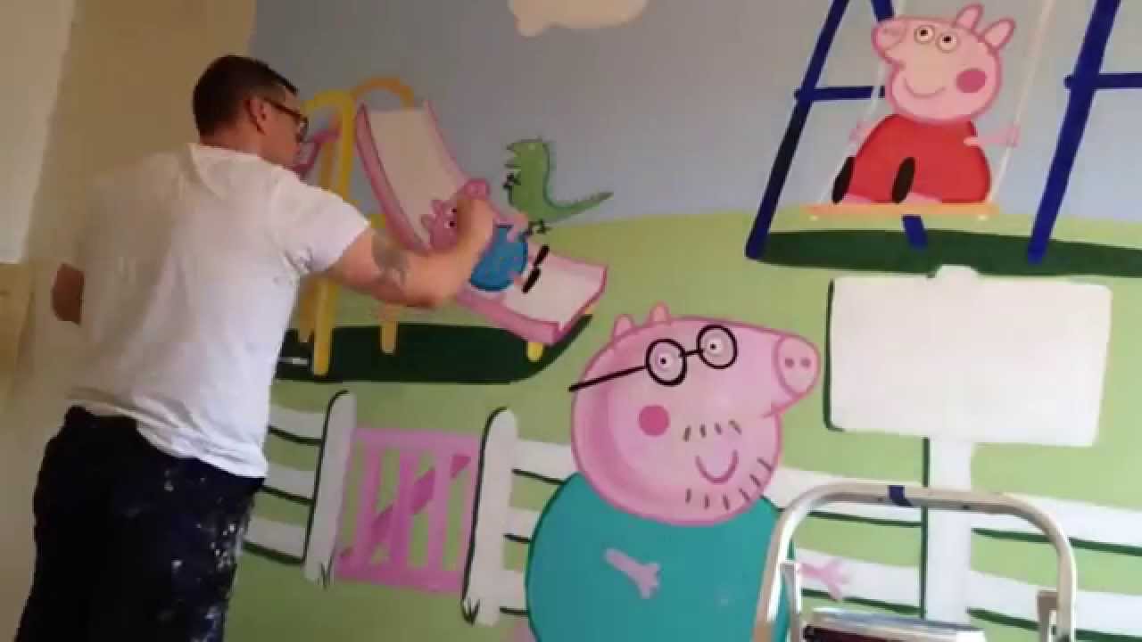 1280x720 Peppa Pig Playground Time Lapse Mural By Drews Wonder Walls - Peppa Pig George Painting
