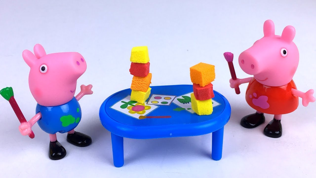 1280x720 Unboxing Peppa Pig Drawing Class With George And Peppa Pig - Peppa Pig George Painting