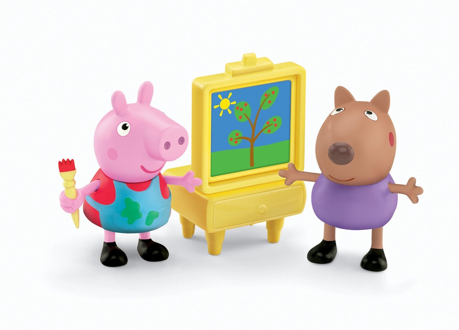 1500x1078 Peppa Pig Painting Together Peppa Pig Figure Toy - Peppa Pig Painting