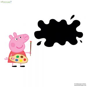 300x300 Peppa Pig Painting Chalkboard Wall Sticker Stickerscape Uk - Peppa Pig Painting