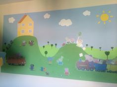236x176 Peppa Pig Wall Mural! Girls Rooms Wall Murals - Peppa Pig Painting For Kids