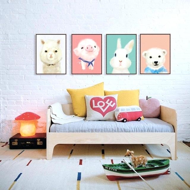 640x640 Pig Decor For Home Animals Bear Painting Art Print Poster Pig - Peppa Pig Painting For Kids