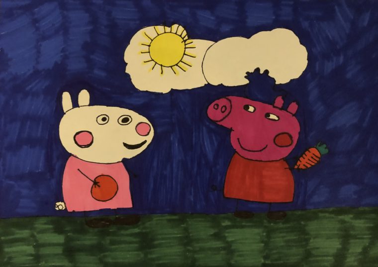 760x537 Suzy Sheep And Peppa Pig On The Farm - Peppa Pig Painting For Kids