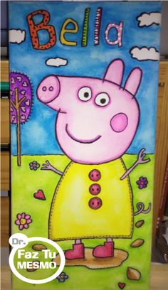 236x408 Peppa Pig Personalized Name Canvas Painting Canvas Art By Cody - Peppa Pig Painting Online