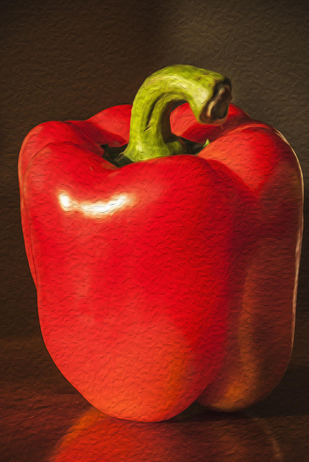 602x900 Red Bell Pepper Digital Oil Painting Photograph By Vishwanath Bhat - Pepper Painting