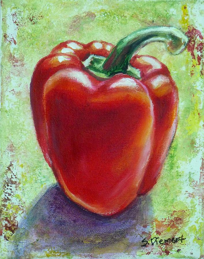 708x900 Red Pepper 1 Painting By Sheila Diemert - Pepper Painting