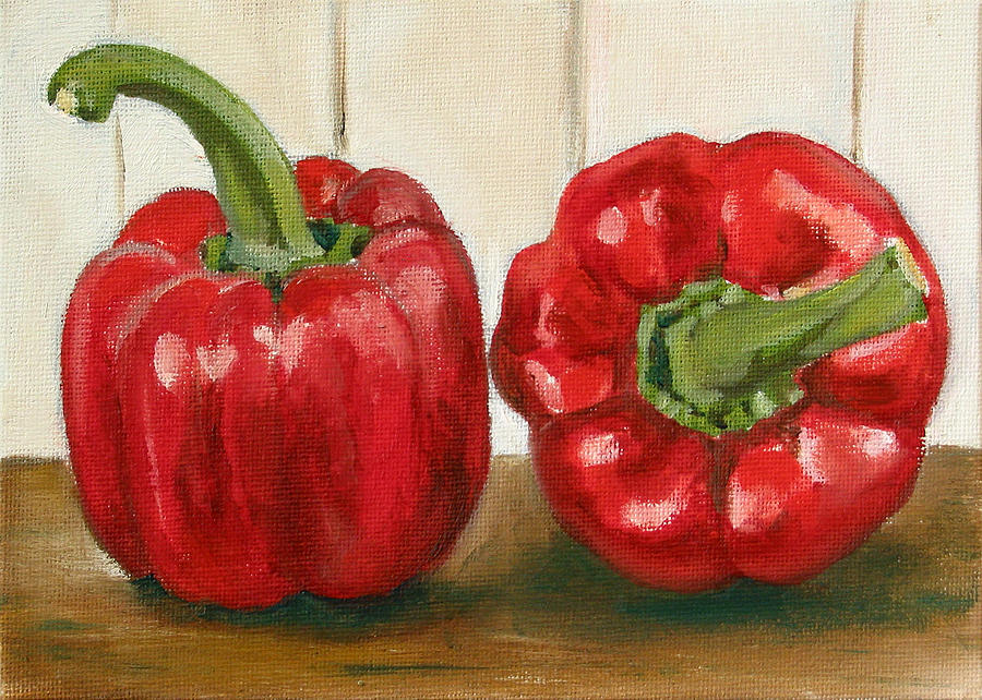 900x642 Red Pepper Painting By Sarah Lynch - Pepper Painting