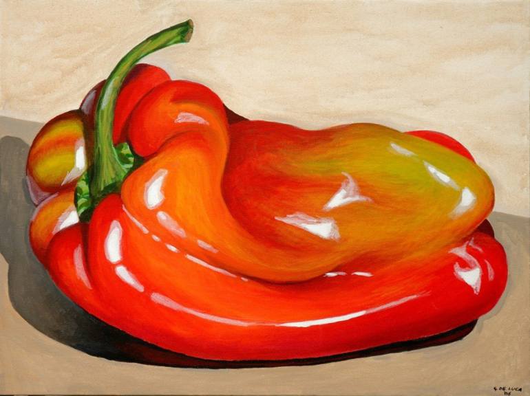 770x576 Saatchi Art Red Hot Chili Pepper Painting By Giancarlo De Luca - Pepper Painting