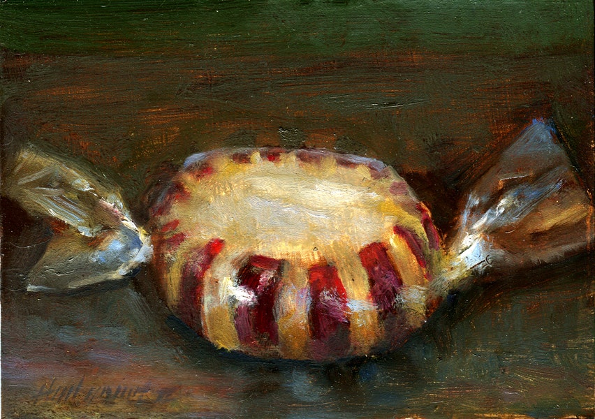 852x600 Peppermint Twist Candy Oil Painting By Artist Hall Groat Ii, - Peppermint Painting