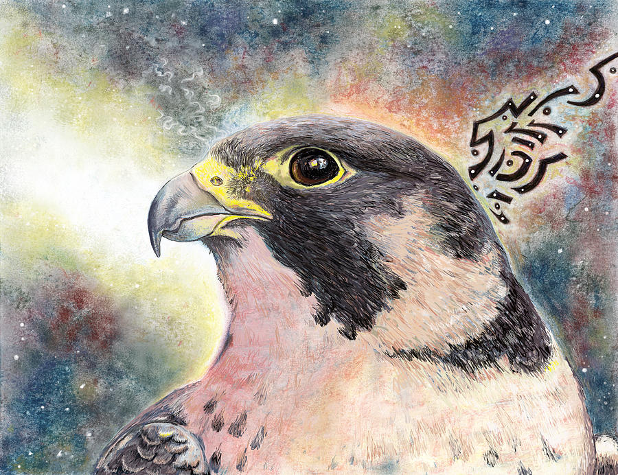 900x692 Peregrine Falcon Painting By Christine Marsh - Peregrine Falcon Painting